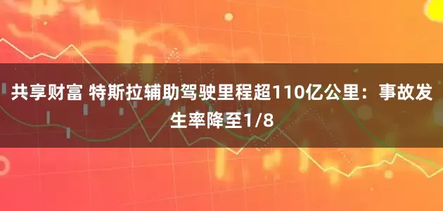 共享财富 特斯拉辅助驾驶里程超110亿公里：事故发生率降至1/8